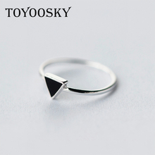 Simple 925 Sterling Silver Geometry Triangle Rings For Women Girls Gift Opening Ring Vintage Sterling-silver-jewelry 2024 - buy cheap