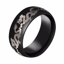 Men's Stainless Steel Ring Dragon Bands European Style 8mm Vintage Rings For Men Women Wholesale Jewelry Finger Bague Ring 2024 - buy cheap