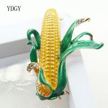 YDGY Oil-Dripping Corn High-grade Brooch Pin Individual Botanical Lady's Brooch Silk Scarf Button 2024 - buy cheap