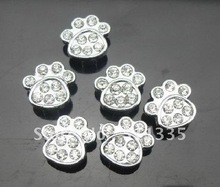 100 unids/lote 8mm diamantes de imitación paw slide charms DIY accesorios fit para llaveros tiras de teléfono 2024 - compra barato