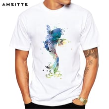 Retro Koi Fish T-Shirt Summer Men's Customied Fish Printed T Shirt Fashion Popular Novelty Short Sleeve Tops Tee 2024 - buy cheap