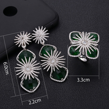 New design luxury AAA zircon water drop shape Earrings Ring Set for women,high quality party/jewelry wedding 2024 - buy cheap