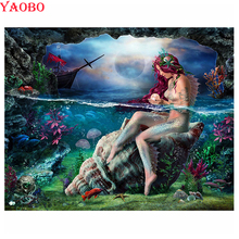full drill square round 5d diy diamond painting Mermaid Girl 3d embroidery bead cross stitch wall art pictures mosaic decoration 2024 - buy cheap