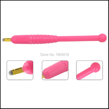 Caneta microblading de 18u, canetas descartáveis com pinos e cores rosas, para maquiagem permanente, tatuagem, ferramentas para bordado 2024 - compre barato