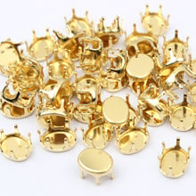 Empty Base setting sew on rhinestones Faceted Crystal Jewels's Oval Gold Plated Blank Claw For stone Garment Accessories 2024 - buy cheap