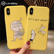 Lovebay мультяшный палец Смешные бананы телефонные чехлы для iPhone 11 12 Pro X 7 8 XR XS Max 6s Plus 5 SE 2020 Животные Мягкий чехол из ТПУ 2024 - купить недорого
