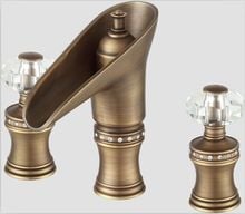 Manijas de cristal del grifo para lavabo de baño, mezclador de bronce antiguo de 8 pulgadas, Envío Gratis 2024 - compra barato