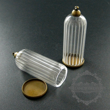 20x50mm vintage style antiqued bronze cover glass tube vial bottle dome pendant charm DIY jewelry findings supplies 1800187 2024 - buy cheap