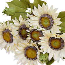 Girasol Artificial estilo francés de flores de seda de hoja gruesa, decoración para boda, fiesta en casa, alta calidad 2024 - compra barato