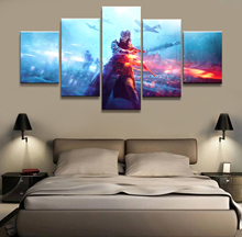 Pintura de escenario de juego de campo de batalla, lienzo de arte impreso en HD, decoración de habitación, póster, imagen, lienzo, 5 piezas 2024 - compra barato