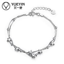 H057 pulseras de plata de moda joyas de plata joyería de boda para mujer CADENA DE dijes 2024 - compra barato