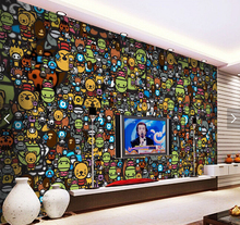 Custom children wallpaper,Colorful Cartoon Graffiti,3D cartoon murals for children's rooms park  backdrop waterproof wallpaper 2024 - buy cheap