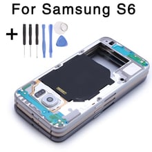 Moldura interna de alta qualidade para samsung galaxy, s6, g920f, g920a, placa de substituição, moldura da tela, peças de reparo para s6 2024 - compre barato