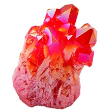 Tumbeelluwa titânio vermelho revestido cristal rocha quartzo cluster geode druzy gem pedra decoração para casa espécime 2024 - compre barato
