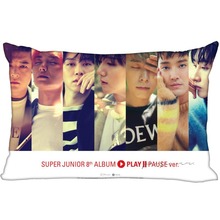 Funda de almohada decorativa KPOP Super Junior, con cremallera, satinada, personalizada, más tamaño 2024 - compra barato