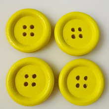 YELLOW BUTTON COLOR 50PCS 20MM painting wooden buttons coat boots sewing clothes accessorY 145-MCB 2024 - buy cheap
