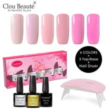 Clou Beaute-esmalte de uñas en Gel, barniz semipermanente para Base y capa superior, color rosa y blanco, mate, 8ml, 6 unidades 2024 - compra barato