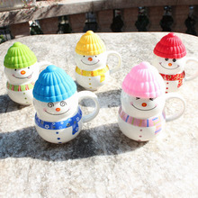 Christmas Silicone Creative Fashion Cute Ceramic Mug Cartoon Water Bottle for Birthday Gift Tea Milk Cup with Handle Snowman Cup 2024 - buy cheap