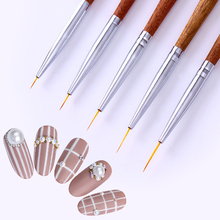5 шт. набор кистей для подводки ногтей для рисования УФ-гель лак акриловая ручка из красного дерева набор инструментов для дизайна ногтей аксессуары 2024 - купить недорого