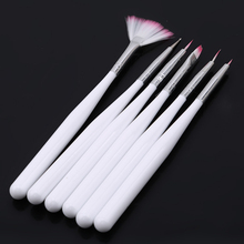 7PCS Nail Art Brush Pen Dotting Painting Drawing Fan Line Builder Design Polish Gel UV Tips Decoration Manicure Tools 2024 - buy cheap