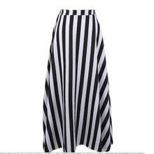 Summer Style Womens Petite New Black and White Stripe Chiffon Skirt Woman Ladies Casual Plus Size 3XS-8XL A-line Long Skirts 2024 - buy cheap