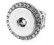 Винтажное эластичное кольцо с застежкой «сделай сам», подходит для металлических кнопок 18 мм, женская бижутерия, мужское кольцо в одном направлении 2024 - купить недорого