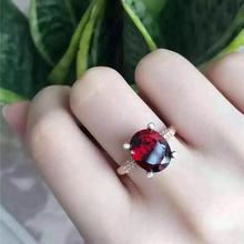 Garnet ring Free shipping Natural and real garnet ring 925 sterling silver 6*8mm gem Fine jewelry 2024 - buy cheap