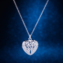cordiform hollow shiny silver plated Necklace 925 jewelry silver Pandant Fashion Jewelry IWPNYOYN 2024 - buy cheap