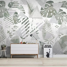 Wellyu-papeles tapiz de decoración del hogar, papel tapiz personalizado, nórdico, hojas de plantas tropicales, Líneas geométricas, Fondo de TV, pintura de pared 2024 - compra barato