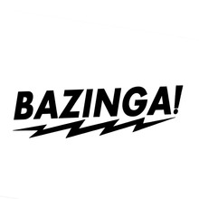 17*5.4CM BAZINGA Humour Lines Vinyl Car Body Stickers Funny Car Styling Window Accessories Black/Silver C9-0069 2024 - buy cheap