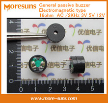 Envío Gratis Rápido 100 unids/lote zumbador pasivo General impedancia electromagnética tipo 16ohm AC/2 KHz 3V 5V 12V Zumbador 2024 - compra barato