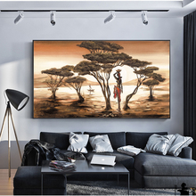 Abstract African Woman Paintings On The Wall Classical Sunset Landscape Wall Art Canvas Pictures Hd Prints Posters Home Decor 2024 - buy cheap