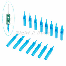 Punta de aguja para tatuaje desechable, tubo de boquillas, boca plana redonda, azul, 3R, 5R, 7R, 9R, 11R, 5F, 7F, 9F, 11F, 13F, 50 Uds. 2024 - compra barato