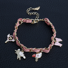 dongsheng Hot Anime Jewelry Women Wristband a Bracelet Card Captor Sakura Bracelet Sweet Angel Wing Wand Bangles Bracelets  2024 - buy cheap