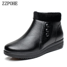 Сапоги ZZPOHE женские нескользящие, мягкая кожа, водонепроницаемые, Повседневная зимняя обувь, 2018 2024 - купить недорого