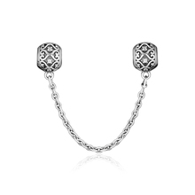 DIY Fits for Pandora Charms Bracelets Enchanted Heart Safety Chain Beads 100% 925 Sterling-Silver-Jewelry Free Shipping 2024 - buy cheap