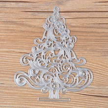 Plantilla de troqueles con forma de árbol de Navidad para álbum de recortes, gofrado de bolas y papel, regalo 2024 - compra barato