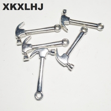 Xkxlhj ferramentas de martelo, 10 peças de pingentes prateados tibetanos 25*12mm para fazer joias artesanais faça você mesmo 2024 - compre barato