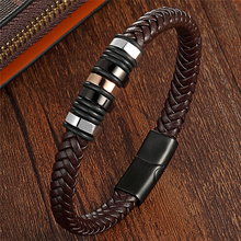2019 Genuine Leather Bracelet Interlocking Winding Pattern Magnetic Buckle Special Memorial Gift For Men Women Wholesale Pulsera 2024 - buy cheap