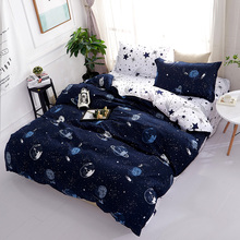Conjuntos de cama 3d star galxy, capa de edredom, azul, branco, 4 peças, desenhos animados, geométricos, folhas de cama, único, queen, tamanhos crianças ou meninos, 25 2024 - compre barato