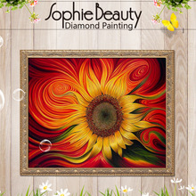 Sophie Beauty Diy pintura de diamante girasol amarillo diamante punto de cruz mosaico cuadrado completo 100% cubierta flores bordadas 2024 - compra barato