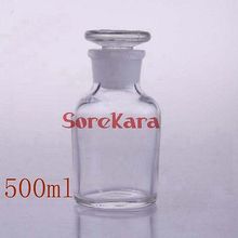Botella de reactivo de vidrio de 500ml con tapón de vidrio molido botella de vidrio transparente con abertura estrecha 2024 - compra barato