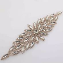 2018 Direct Selling Crystal New Rhinestone Applique Sash For Bridal Wedding Dress Hair Accessory Can 1pcs/lot Free Shipping 2024 - buy cheap