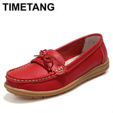 TIMETANG Shoes Woman 2017 Genuine Leather Women Shoes Flats 4Colors Loafers Slip On Women's Flat Shoes Moccasins #WD2856 2024 - buy cheap