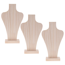 3 Pieces/pack Natural Wood Mannequin Bust for Necklace Chain Pendant Jewelry Showcase Display Kids Art Crafts 2024 - buy cheap