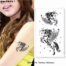 Buy Nu Taty Azure Pegasus Horse Temporary Tattoo Body Art Arm Flash Tattoo Stickers 17 10cm Waterproof Fake Henna Painless Tattoo In The Online Store Personal Tool Supplies Store At A Price Of 1 59