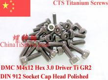 Titanium screws M4X12 DIN 912 Socket Head Hex 3.0 Driver Ti GR2 Polished 10 pcs 2024 - buy cheap