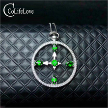 CoLife Jewelry 925 Silver Clock Pendant for Party 5 Pieces Natural Chrome Diopside Pendant Sterling Silver Diopside Jewelry 2024 - buy cheap