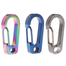 Titanium Alloy Carabiner Keychain Spring Flat Hole D Flashlight Buckle EDC Tool 2024 - buy cheap