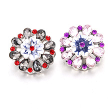 Hot wholesale 10pcs/lot High Quality Mix 18mm Metal Snap Button flower Rhinestone charm diy Button Ginger Snaps Jewelry 6571 2024 - buy cheap